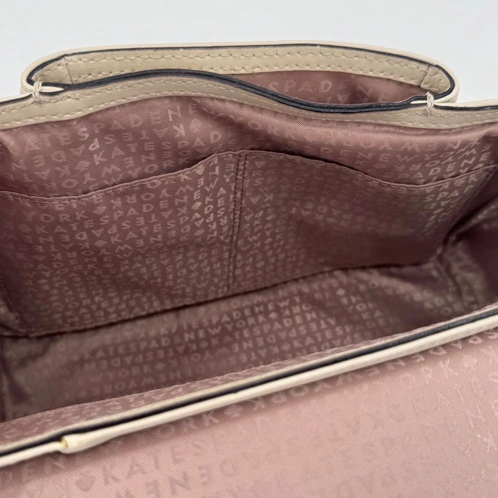 Kate Spade New York Camden Way Palermo Leather Satchel Handbag Beige Leather Bag